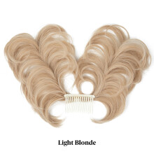 Prírodný rovný drdol s rozstrapateným drdolom, svetlý blond, 1 kus