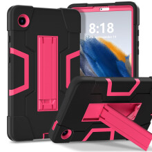 Schokbestendige hoes met standaard voor Galaxy Tab A9 8,7 inch, zwart roze