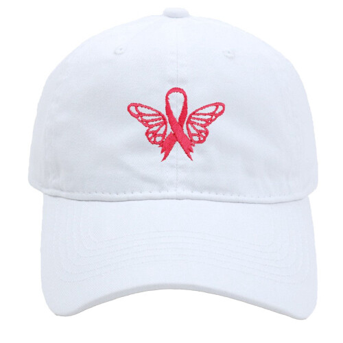 Gorra de béisbol con lazo rosa ajustable de algodón vintage