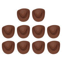 Mini Black Cowboy Hats for Dolls 10-Piece