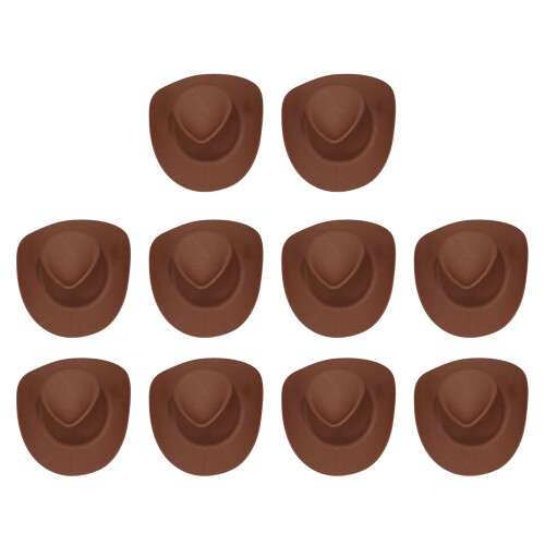 Mini Black Cowboy Hats for Dolls 10-Piece