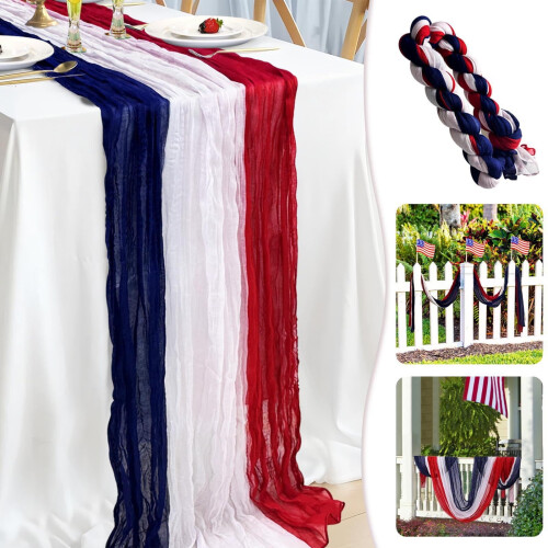 4 juli opvouwbare tafelvlag rood wit blauw patchwork1