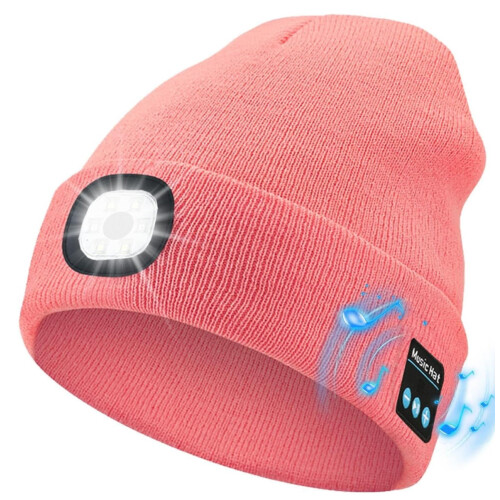 Bluetooth-pipo, unisex, LED-valot ja kaiutin, pinkki