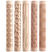 Beechwood Rolling Pins for Clay 5 pcs