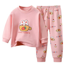Cotton Pajama Set Cartoon Print Long Sleeve Tee and Pants
