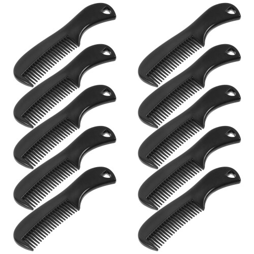 FRCOLOR Beard Comb for Men Black 10 Pcs