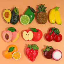 Resin Fruit Fridge Magnets 3D Refrigerator Decor 6pcs