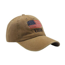 Casquette de baseball en coton pour homme avec écusson drapeau américain, respirante