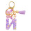 N Initial Keychain for Women Purple Tassel 3