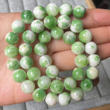 Naturlige jadeperler runde 6 mm 8 mm 10 mm 12 mm grønne og hvide 50 stk.