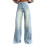 Women's Retro Wide Leg Jeans Light Blue L 1