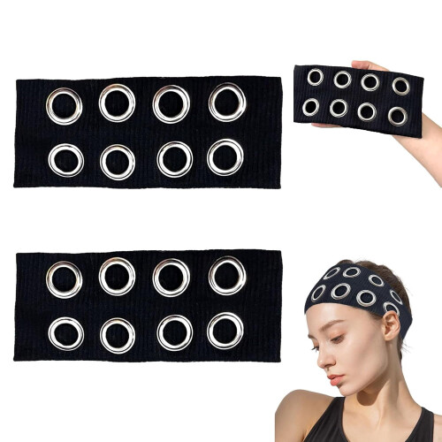 Elastisches Haarband mit Lochmuster für Mädchen, breiter Punk-Stil