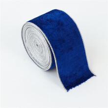 Fluweelachtig lint met draadversteviging, kaki goudkleurig, 6,35 cm
