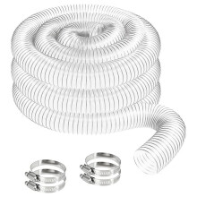 50mm Transparent PVC Dust Collection Hose Universal Vacuum/Extraction Hose for Workshop Vacuums and Pond Pumps
