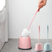 Ensemble brosse et ventouse de toilette avec support, poils incurvés,