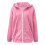 Damen-Kapuzenpullover in Dunkelrosa, Oversize, langärmelig, mit Reißverschluss 3