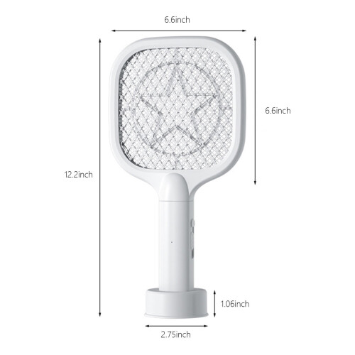 Electric Fly Swatter 3000V Rechargeable 2-in-1 1