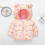 Casaco acolchoado rosa para meninos de 3 a 4 anos com capuz e orelhas de urso. 2