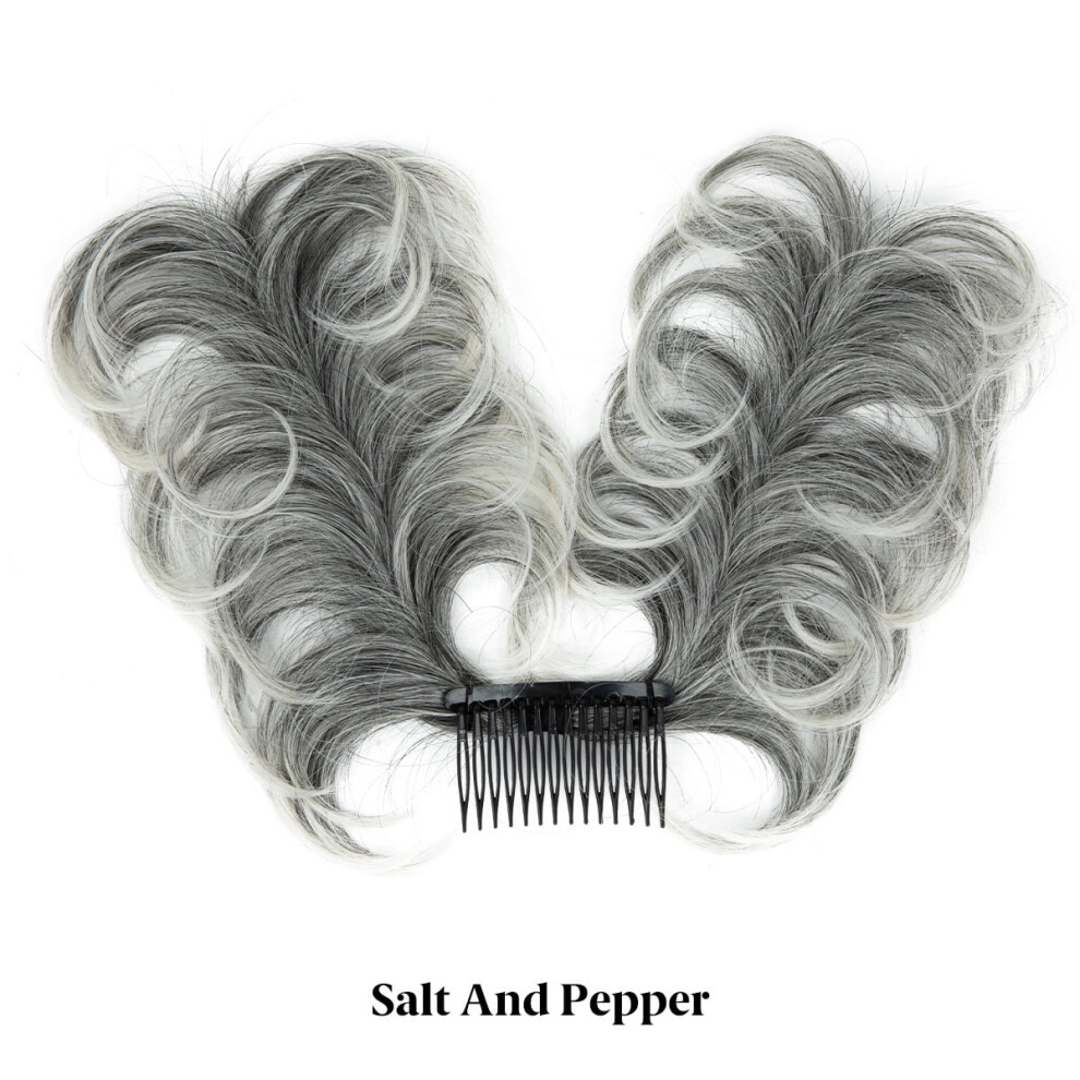 Natural Straight Messy Bun Hair Piece Side Comb Clip-in 1