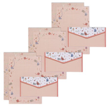 Vintage flower stationery set with 10 lined papers and 10