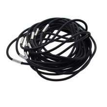 Fekete gumizsinóros nyaklánc 3mm 55cm 10db
