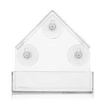 Acrylic transparent bird feeder with suction cup mount