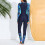 Women's full-coverage swimsuit with front zipper rash guard 6