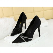 Women's Rhinestone Bow High Heel Pointed Toe Pumps