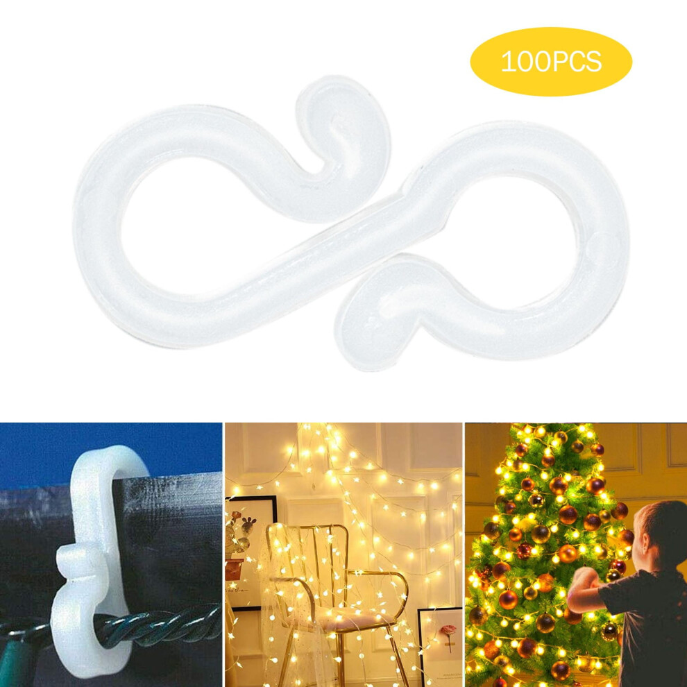 Gutter Hooks S-Clip For Outdoor Christmas Decoration 100 Pcs 962029048466