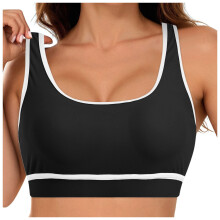 brassière de sport pour femme, haut de maillot de bain à col rond, 1 pièce