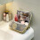 Draagbare, staande make-uptas, groot, blauw, waterdicht 4