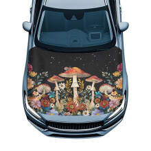 Aesthetic Mushroom Car Hood Cover – Universal Elastic Wrap, Easy Install, Compatible with Most Sedans, Trucks, Pickups & Sports Cars