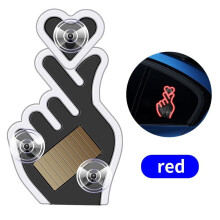 Solar-Powered Finger Heart Car Light - Multi-Color LED,