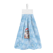 Christmas Hedgehog and Snowflake Dish Towels Set of 2