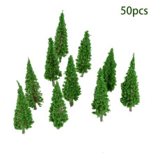Modelbomen van groen plastic, schaal HO OO, 65 mm, 50 stuks