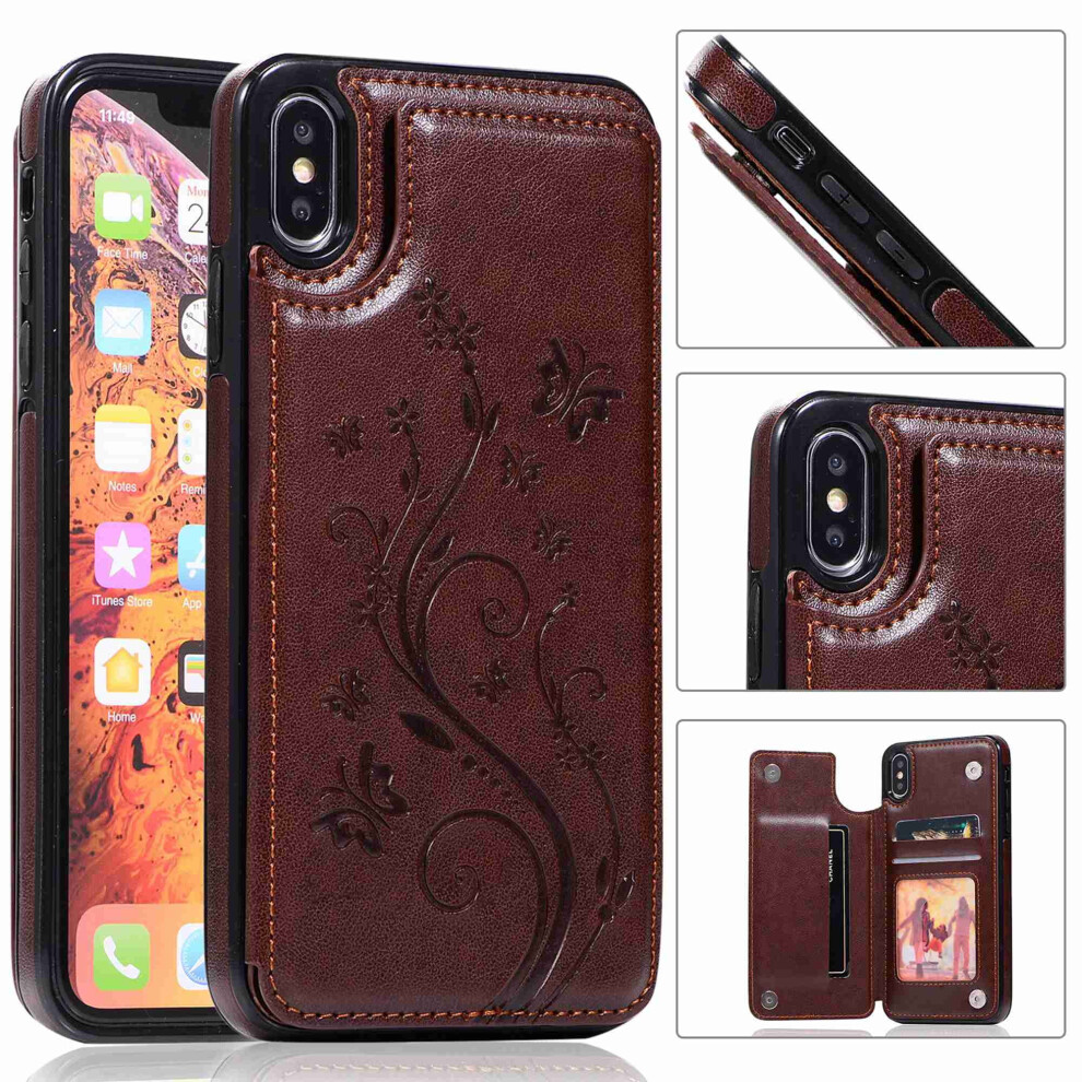 Retro Flower Pu Leather Flip Cover For Iphone 7 And 8, Brown 962125661507