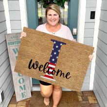 4th of July Patriotic Doormat – Stain & Fade Resistant, Non-Slip, Indoor/Outdoor, American Flag Design