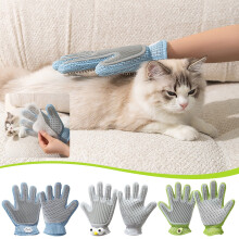 Pet grooming glove brush for dogs and cats with soft