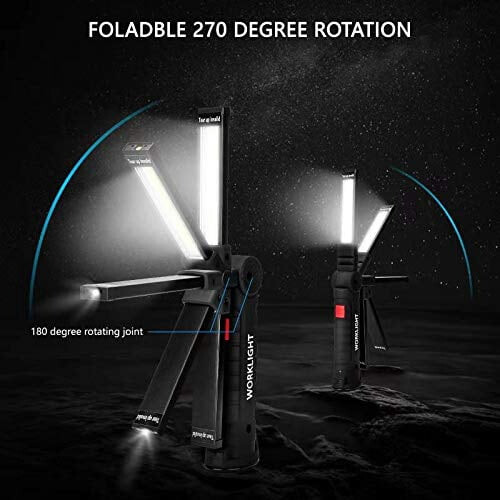LED-arbeidslys med magnetisk base og 360 rotasjon, 2-pakning 2