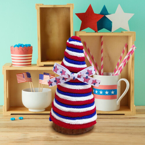 4. juli patriotisk kegleformet displaybakke 1 stk.