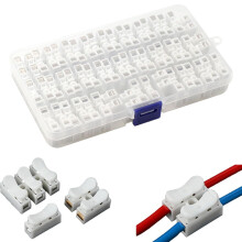 Push Quick Wire Cable Connector, 55/100Pcs Lever-Type Quick Connect Electrical Connectors for Home, Automotive & Appliance Wiring (100PCS)