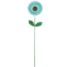Juego de estacas de hierro azul para decoración de jardín exterior con forma de flor (11,8 x