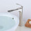 Robinet de lavabo vasque à poignée unique en nickel brossé 1