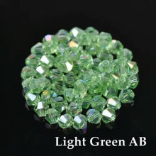 Lichtgroene AB Bicone glaskralen 3 mm (100 stuks)