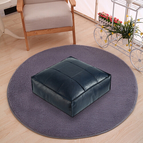 Faux Leather Moroccan Pouf Cover for Footstool 1 Piece 1