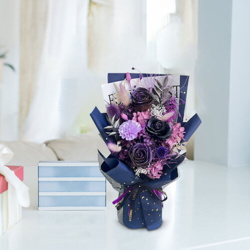 Roses mixed bouquet preserved romantic faux flowers