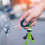 Motorcycle minifigure keychain with umbrella rope weaving 4