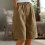 Weite Leinen-Shorts für Damen, knielang 3