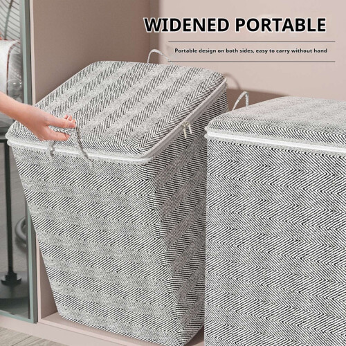 Zip Lidded Wardrobe Storage Bin 180L Non-woven 2