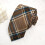 Women's Coffee Plaid Tie Polyester 3pcs 4